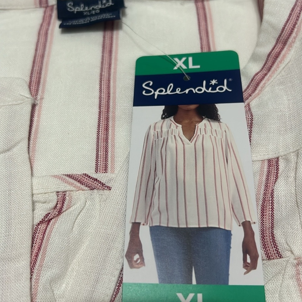 Splendid Linen Blend Blouse size XL NWT